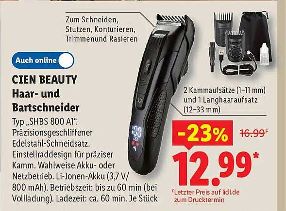 CIEN BEAUTY Haar- und Bartschneider