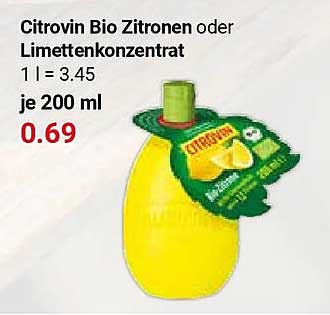 Citrovin Bio Zitronen oder Limettenkonzentrat