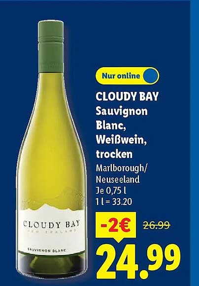 CLOUDY BAY Sauvignon Blanc, Weißwein, trocken