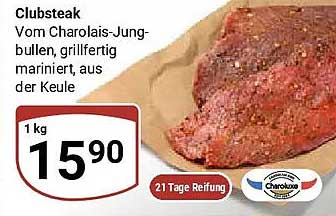Clubsteak Vom Charolais-Jungbullen, grillfertig mariniert, aus der Keule