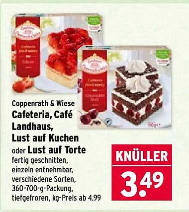 Coppenrath & Wiese Cafeteria, Café Landhaus, Lust auf Kuchen oder Lust auf Torte