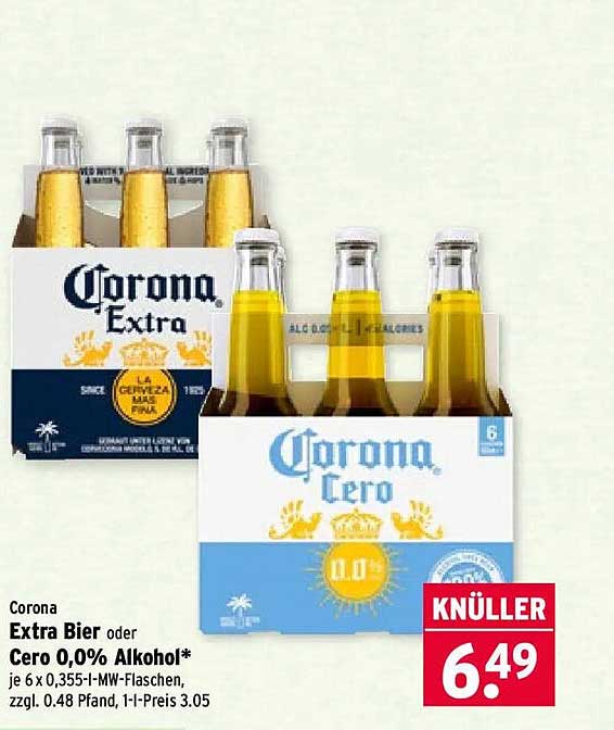 Corona Extra Bier oder Cero 0,0% Alkohol*