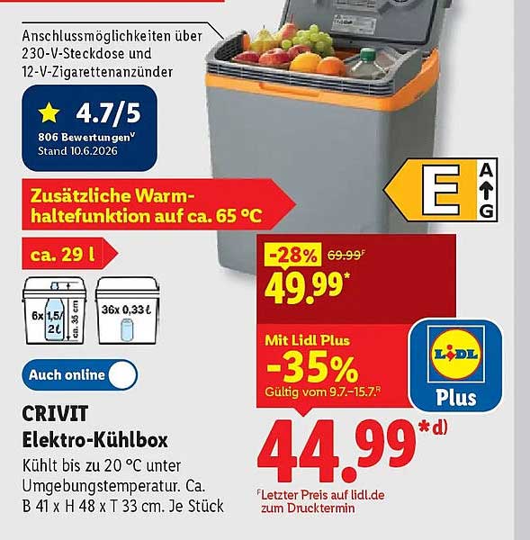 CRIVIT Elektro-Kühlbox