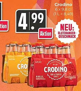 Crodino 6 x 9,8 cl (1 L = 8,49) NEU! Blutorangen-Geschmack