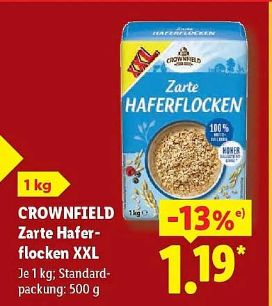 CROWNFIELD Zarte Haferflocken XXL