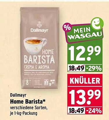 Dallmayr Home Barista* verschiedene Sorten, je 1-kg-Packung