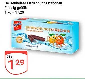De Beukelaer Erfrischungsstäbchen Flüssig gefüllt, 1 kg = 17.20