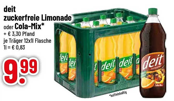 deit zuckerfreie Limonade oder Cola-Mix*