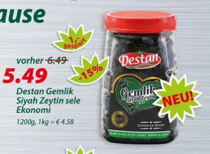 Destan Gemlik Siyah Zeytin sele Ekonomi