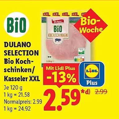 DULANO SELECTION Bio Kochschinken/Kasseler XXL