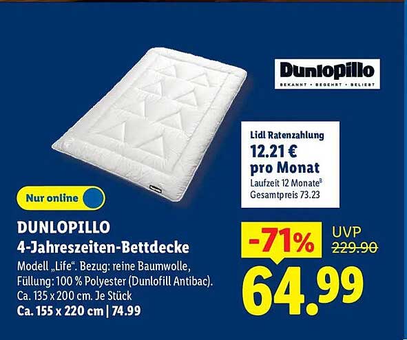 DUNLOPILLO 4-Jahreszeiten-Bettdecke