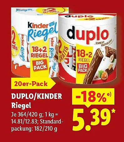 DUPLO/KINDER Riegel