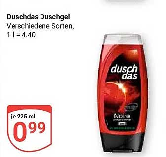 Duschdas Duschgel Verschiedene Sorten, 1 l = 4.40