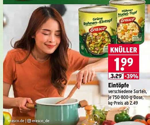 Eintöpfe verschiedene Sorten, je 750-800-g-Dose, kg-Preis ab 2.49