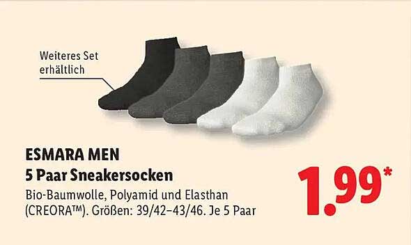 ESMARA MEN 5 Paar Sneakersocken