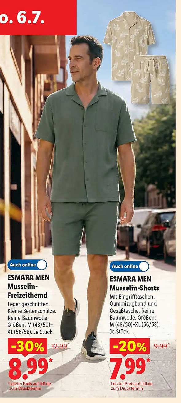 ESMARA MEN Musselin-Freizeithemd