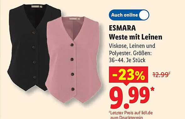 ESMARA Weste mit Leinen