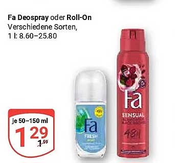Fa Deospray oder Roll-On