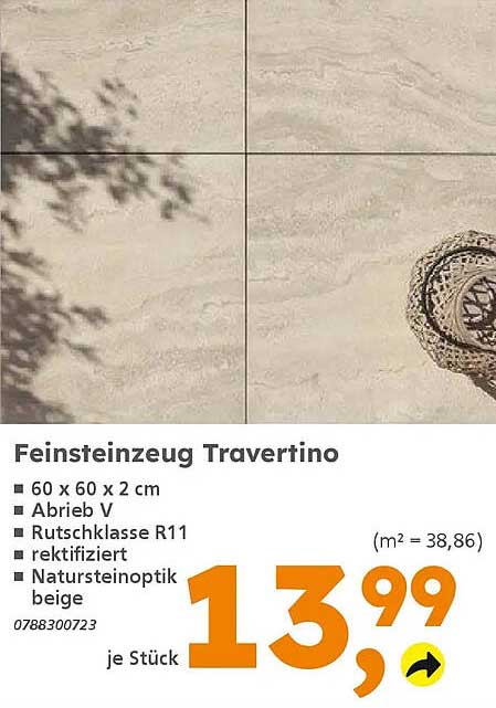 Feinsteinzeug Travertino