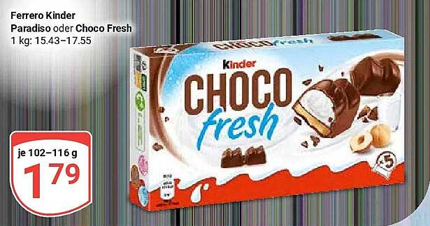 Ferrero Kinder Paradiso oder Choco Fresh