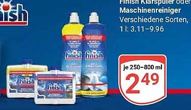 finish Klarspüler oder Maschinenreiniger