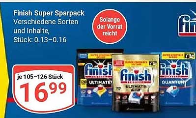Finish Super Sparpack Verschiedene Sorten und Inhalte, Stück: 0.13-0.16
