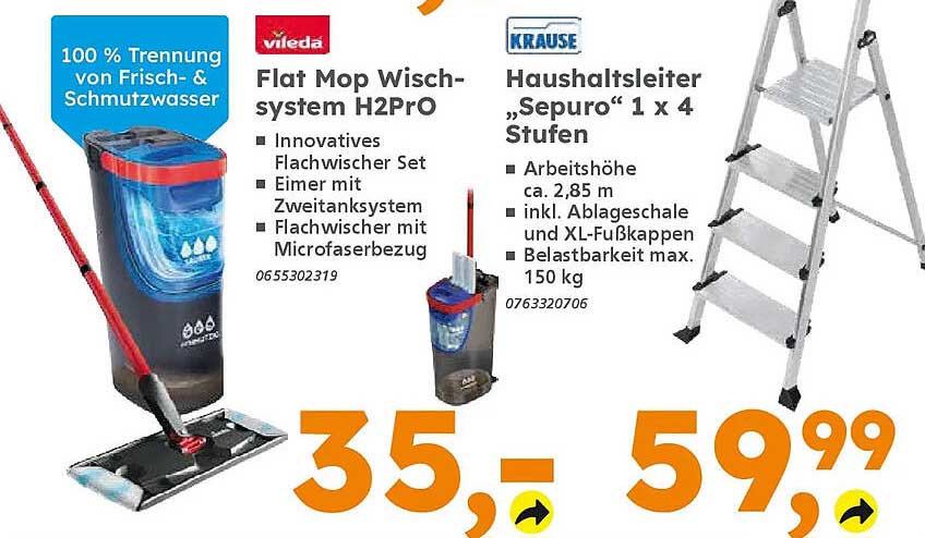 Flat Mop Wischsystem H2Pro