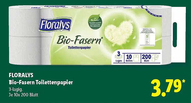 FLORALYS Bio-Fasern Toilettenpapier