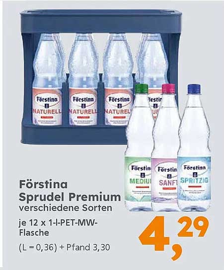 Förstina Sprudel Premium verschiedene Sorten je 12 x 1-l-PET-MW-Flasche
