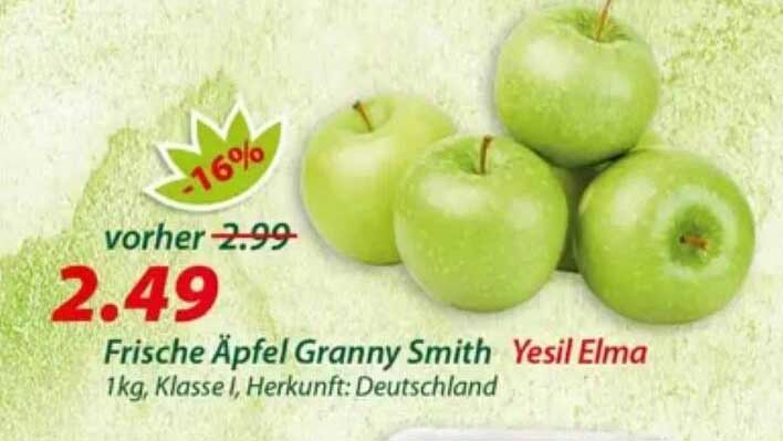 Frische Äpfel Granny Smith Yesil Elma