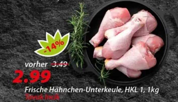 Frische Hähnchen-Unterkeule, HKL 1, 1kg