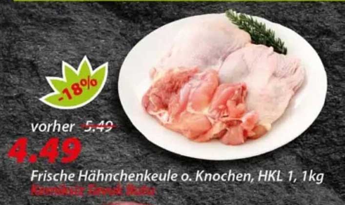 Frische Hähnchenkeule o. Knochen, HKL 1, 1kg