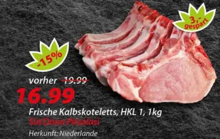 Frische Kalbskoteletts, HKL 1, 1kg