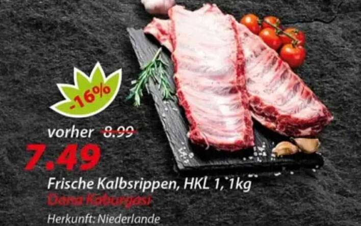 Frische Kalbsrippen, HKL 1, 1kg