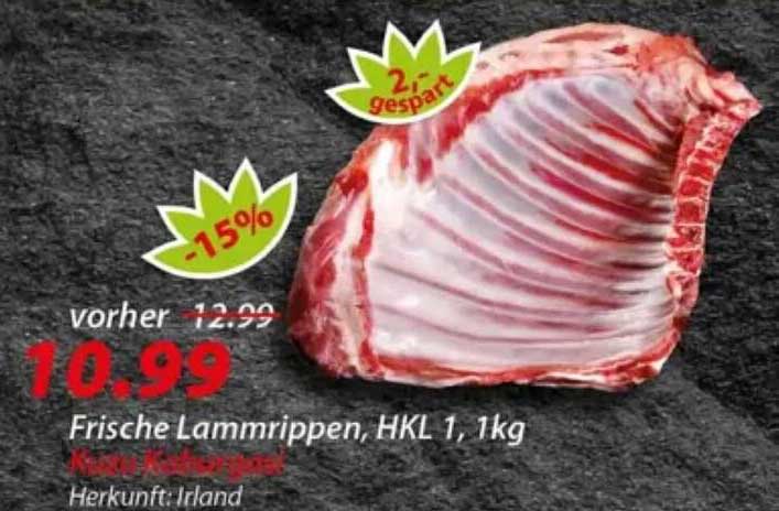 Frische Lamrippen, HKL 1, 1kg