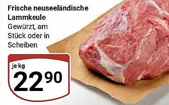 Frische neuseeländische Lammkeule Gewürzt, am Stück oder in Scheiben