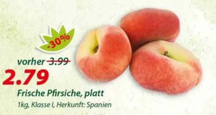 Frische Pfirsiche, platt