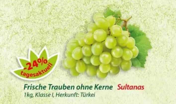 Frische Trauben ohne Kerne Sultanas