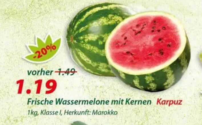 Frische Wassermelone mit Kernen
