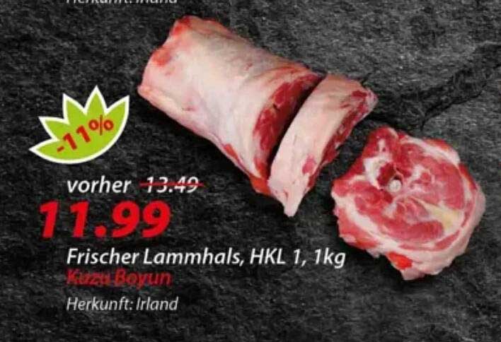Frischer Lammhals, HKL 1, 1kg