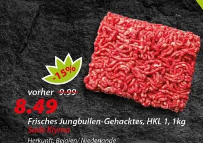Frisches Jungbullen-Gehacktes, HKL 1, 1kg