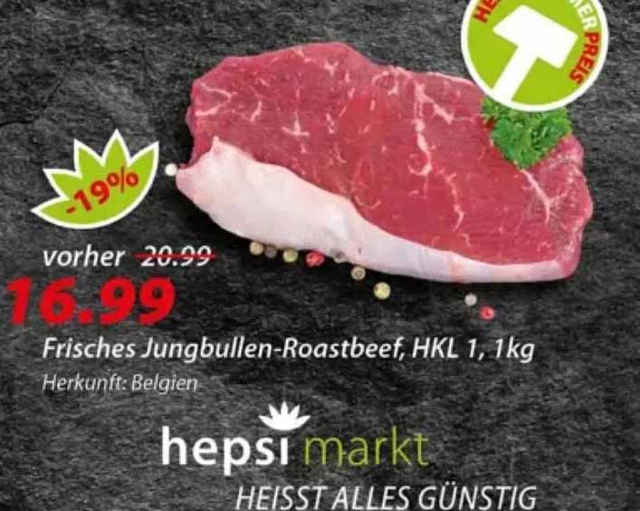 Frisches Jungbullen-Roastbeef, HKL 1,1kg