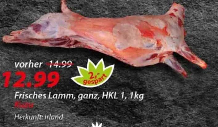 Frisches Lamm, ganz, HKL 1, 1kg