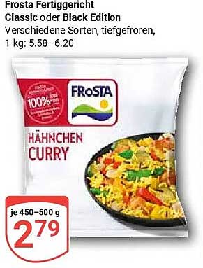 Frosta Fertiggericht Classic oder Black Edition Verschiedene Sorten, tiefgefroren, 1 kg