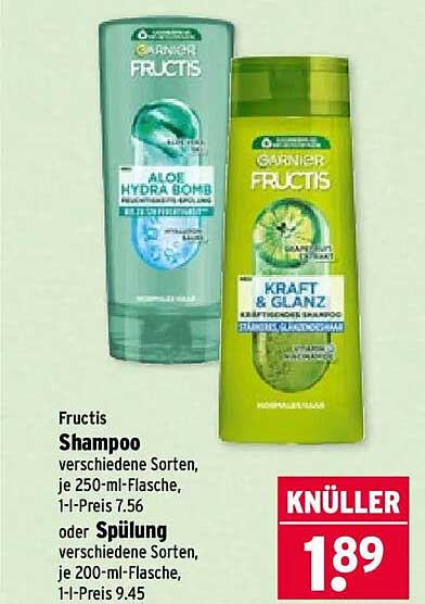 Fructis Shampoo verschiedene Sorten, je 250-ml-Flasche, 1-l-Preis 7.56 oder Spülung verschiedene Sorten, je 200-ml-Flasche, 1-l-Preis 9.45