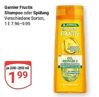Garnier Fructis Shampoo oder Spülung Verschiedene Sorten, 1 l: 7.96–9.95