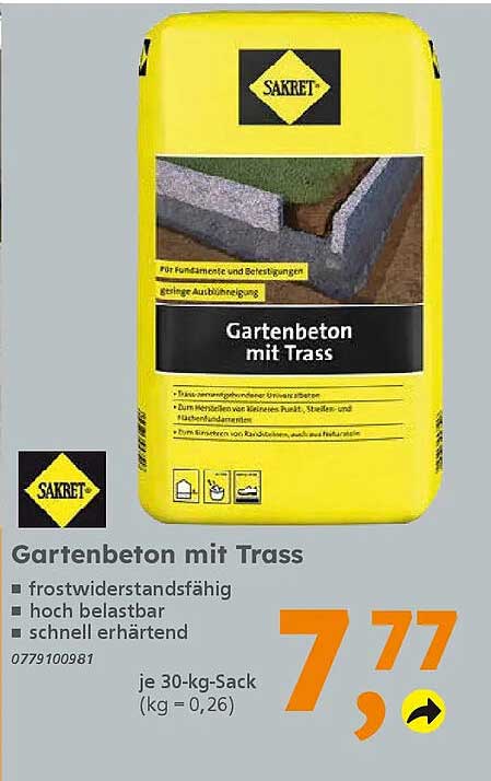 Gartenbeton mit Trass