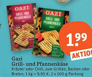 Gazi Grill- und Pfannenkäse Kräuter oder Chili, zum Grillen, Backen oder Braten, 1 kg = 9,95 €, 2 x 100 g Packung