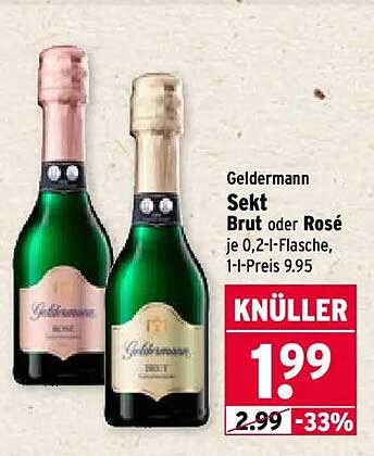 Geldermann Sekt Brut oder Rosé je 0,2-l-Flasche, 1 l-Preis 9,95
