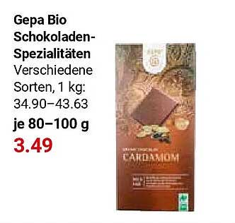 Gepa Bio Schokoladen-Spezialitäten Verschiedene Sorten, 1 kg: 34.90–43.63 je 80–100 g